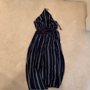 NWOT Blue Maxi Dress with two Leg Slips size M